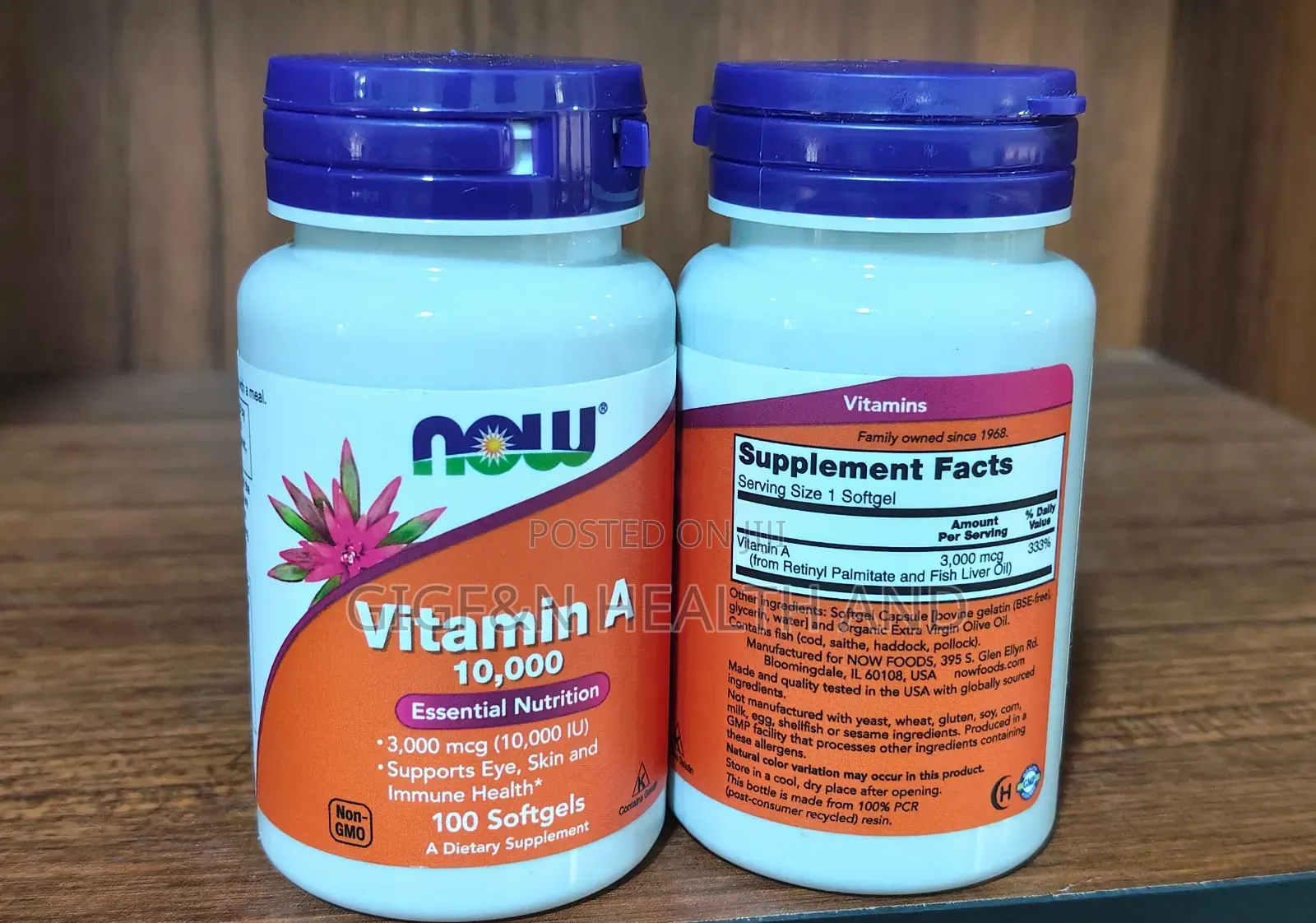 Vitamin A, 3000mcg( 10,000iu), 100 Softgel- 2028expiry
