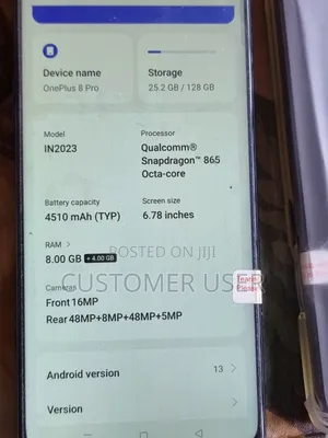 New OnePlus 8 Pro 128 GB Black