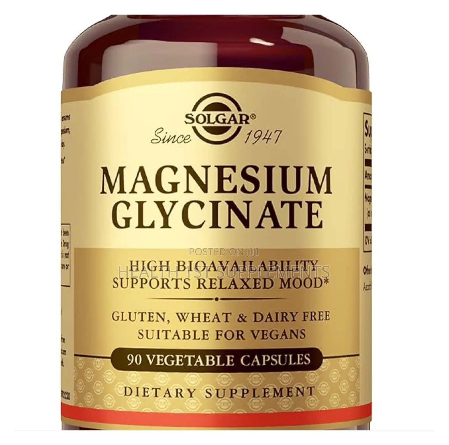 Solgar Magnesium Glycinate, 90 Veg Capsules (120 Mg Per Capsule)