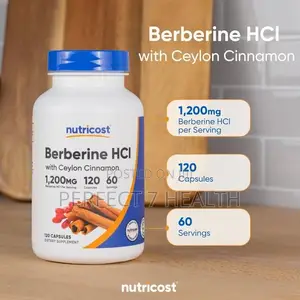 Berberine HCL + Ceylon Cinnamon, Blood Sugar Combo, 120 Caps, 2-Months