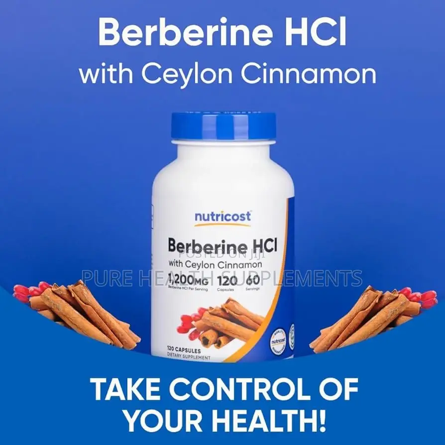 Berberine HCL + Ceylon Cinnamon, Blood Sugar Combo, 120 Caps, 2-Months