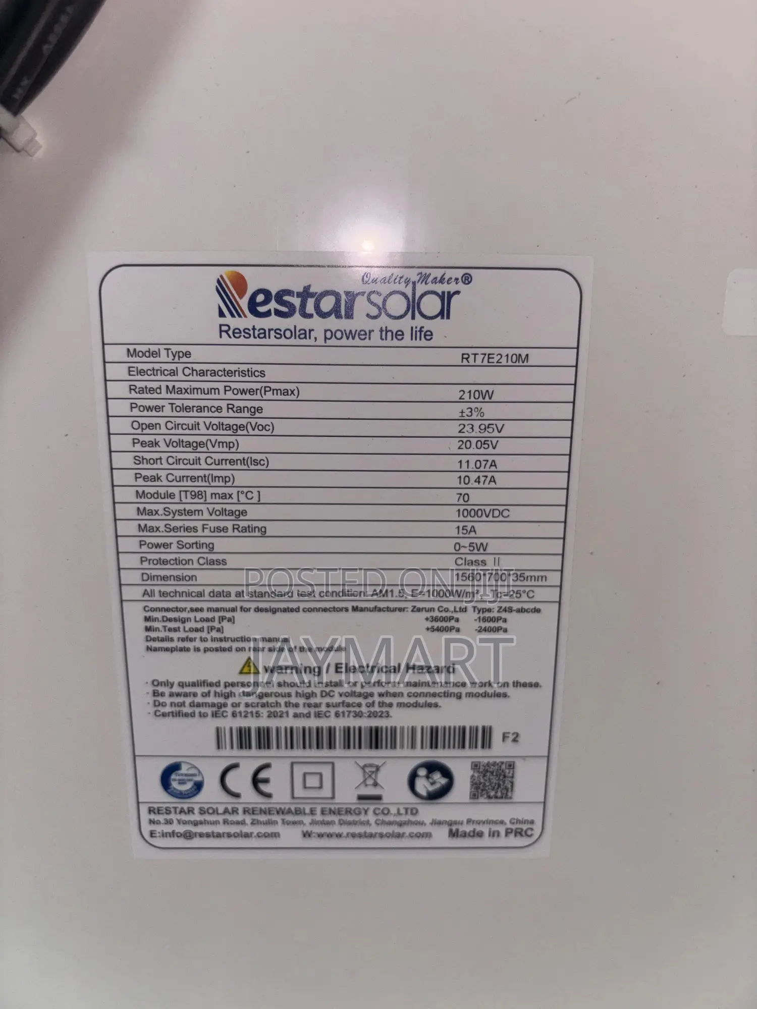 100w Solar Panel(Mono,410,480,575,610 All Available