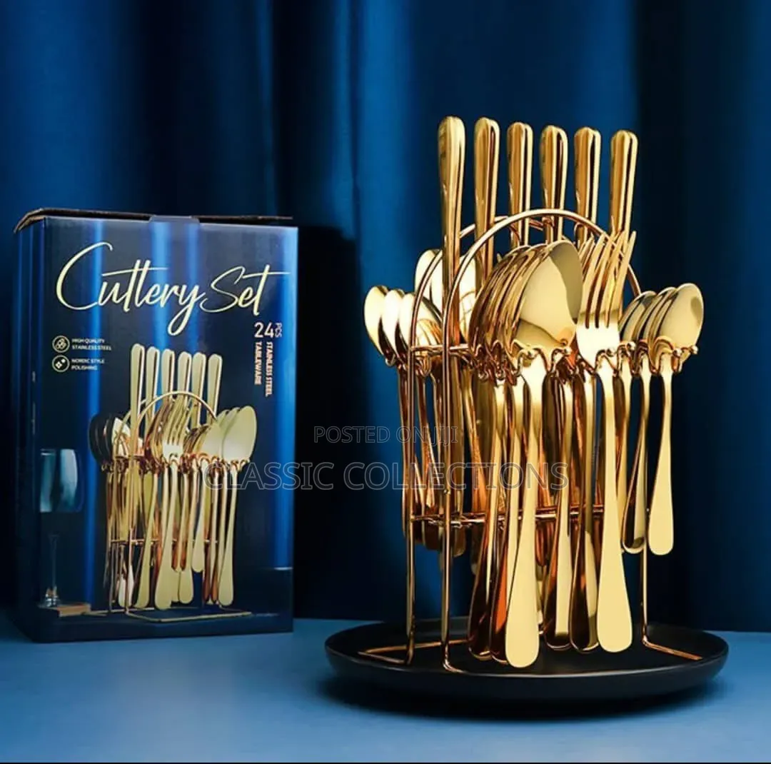 24pcs Gold Cutlery Set