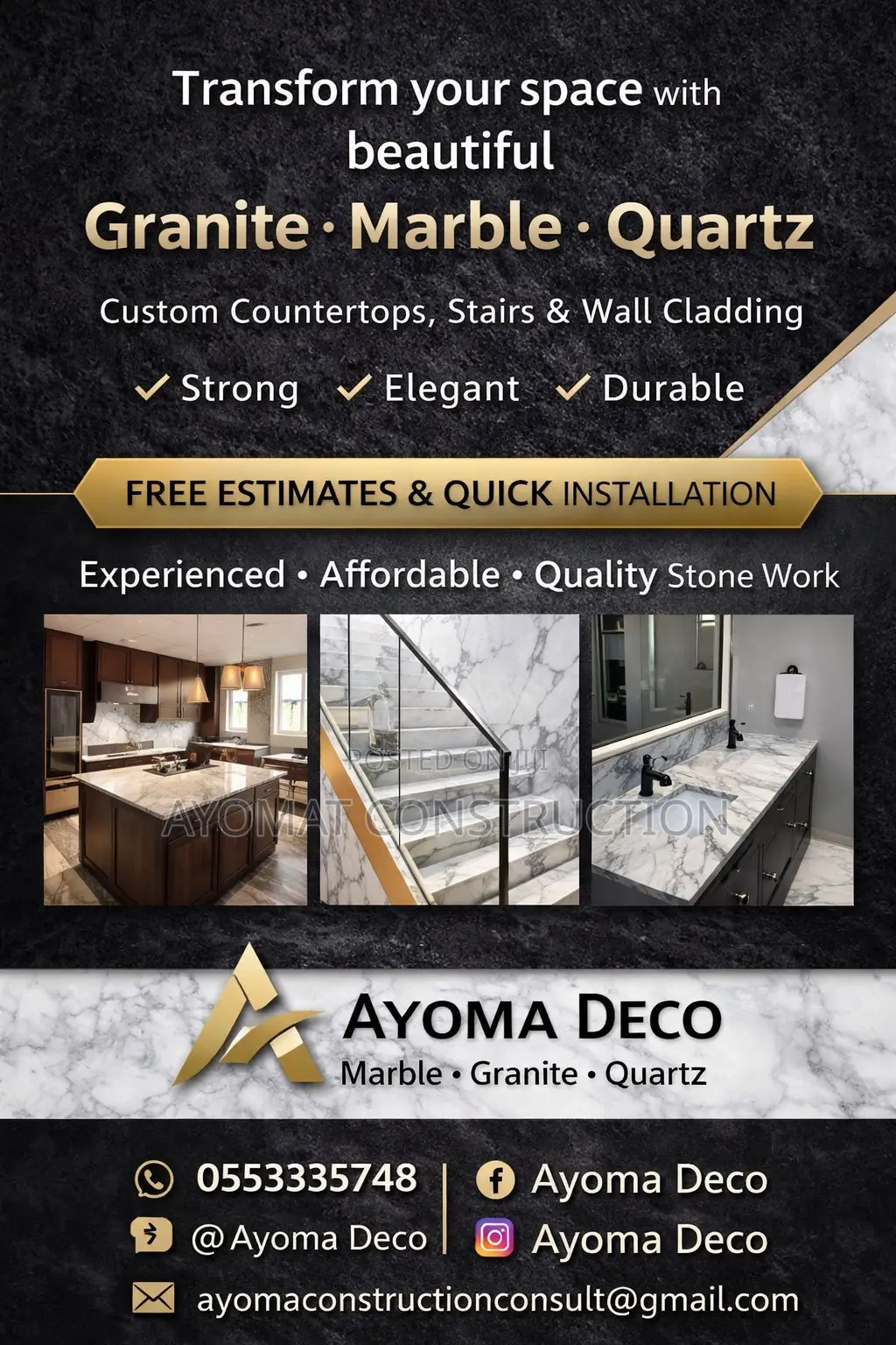 Quartz Mable and Granite Fabrication