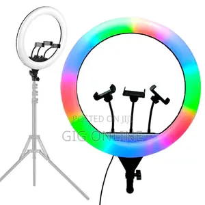 Dimmable 18” RGB Led Ring Light With Stand and Remote Control