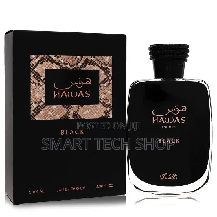 Hawas Black by Rasasi, Eau De Parfum Spray 100 Ml for Men