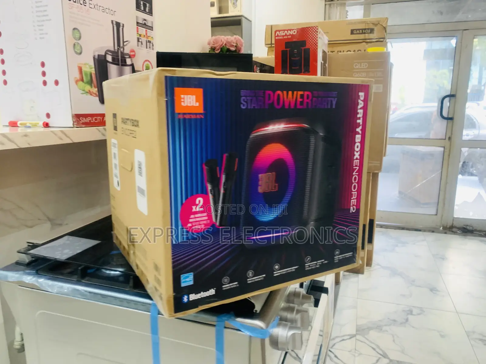 Shop From the Best Store 2 Microphones JBL Party Box Encore 2 Potable