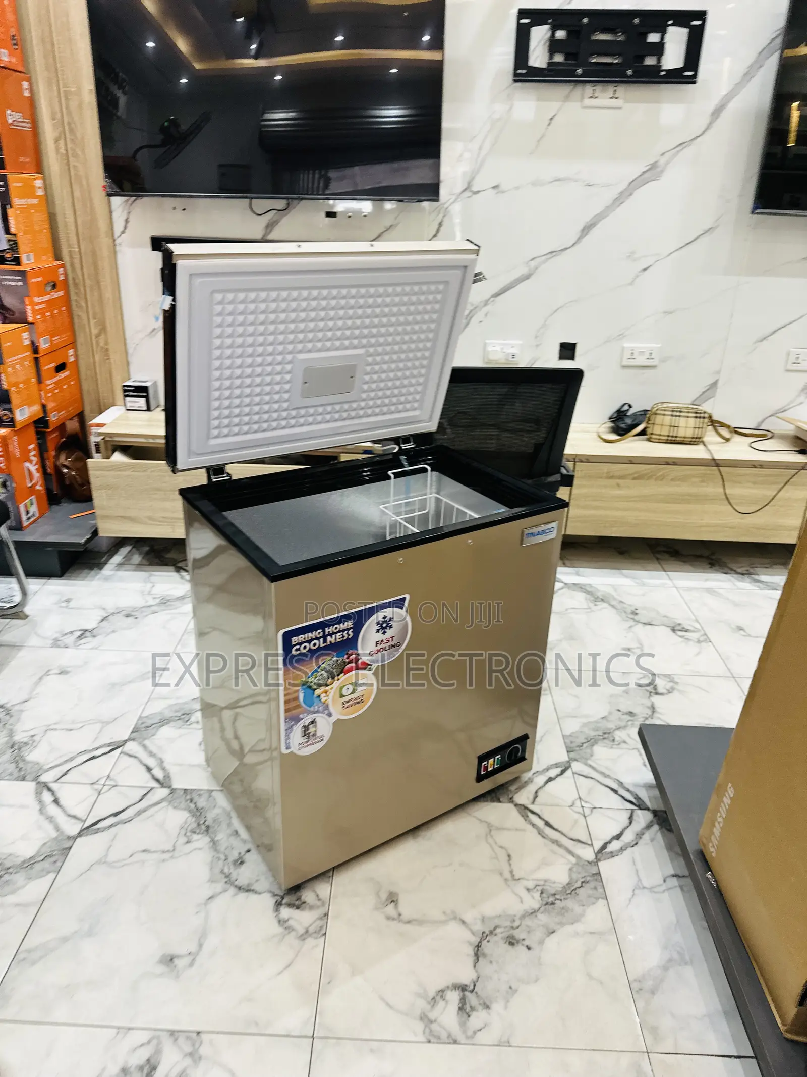Spectacular Performance Chest Freezer Single Door 150l Nas-200fl Gold
