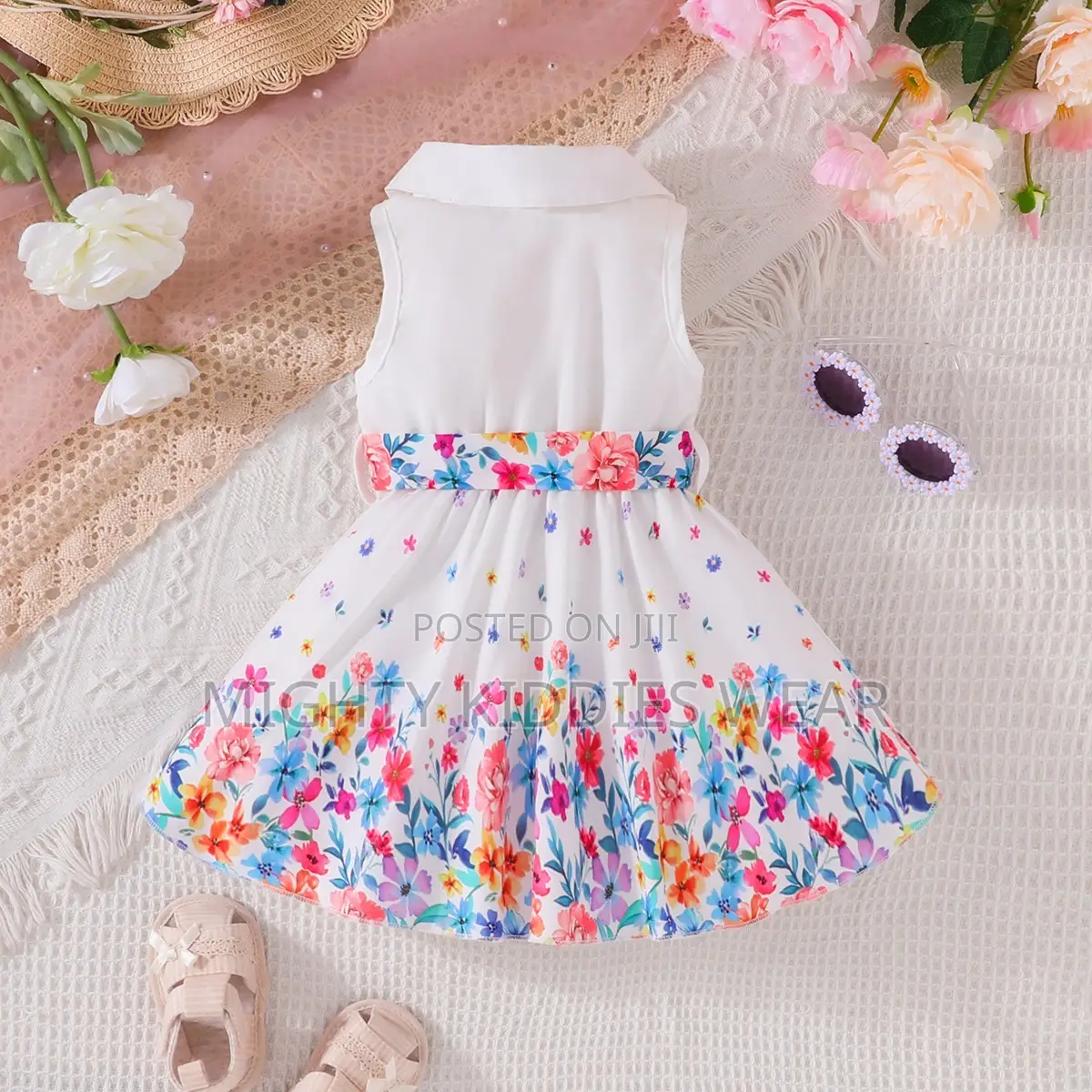 Shirt Collar Sleeveless Open Chest Plus Belt Hem Age 1-3yrs Only