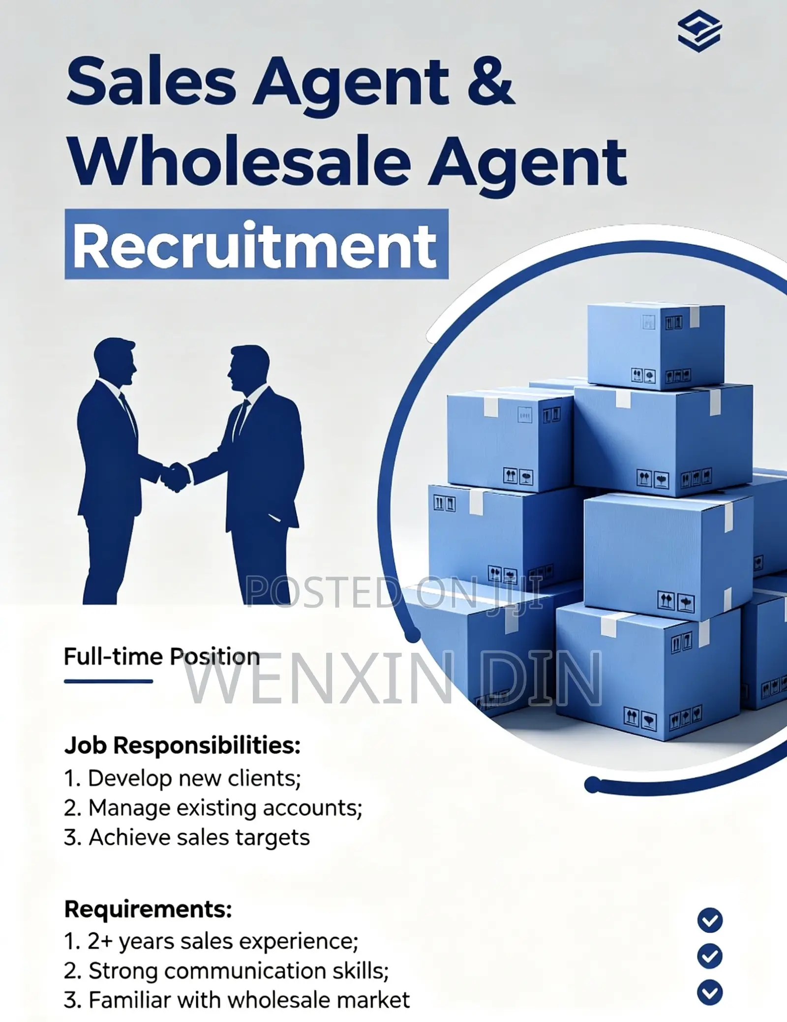 Recruitment: Sales Wholesale Sales Agent