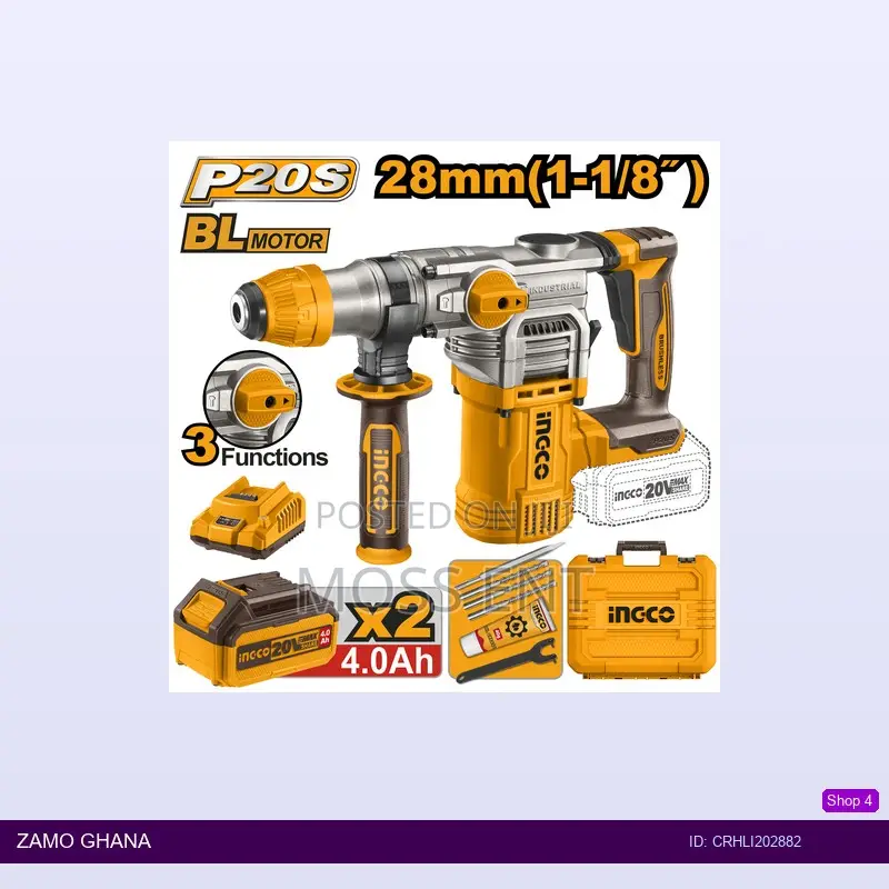 Cordless Rotary Hammer 20v 28mm 2 Battery - Crhli202882