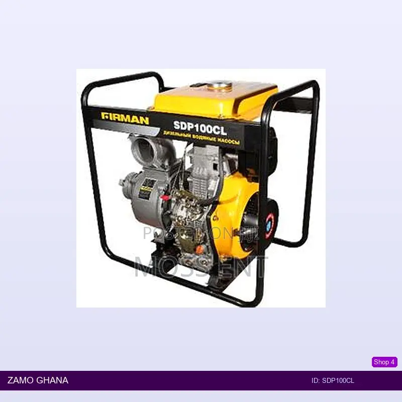 4 Inch Water Pump Diesel Sde186fa 6.3kw 8.5ps 3600rpm - Sdp100cl