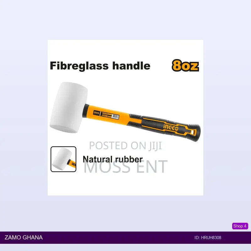 Rubber Hammer 8oz White - Hruh8308