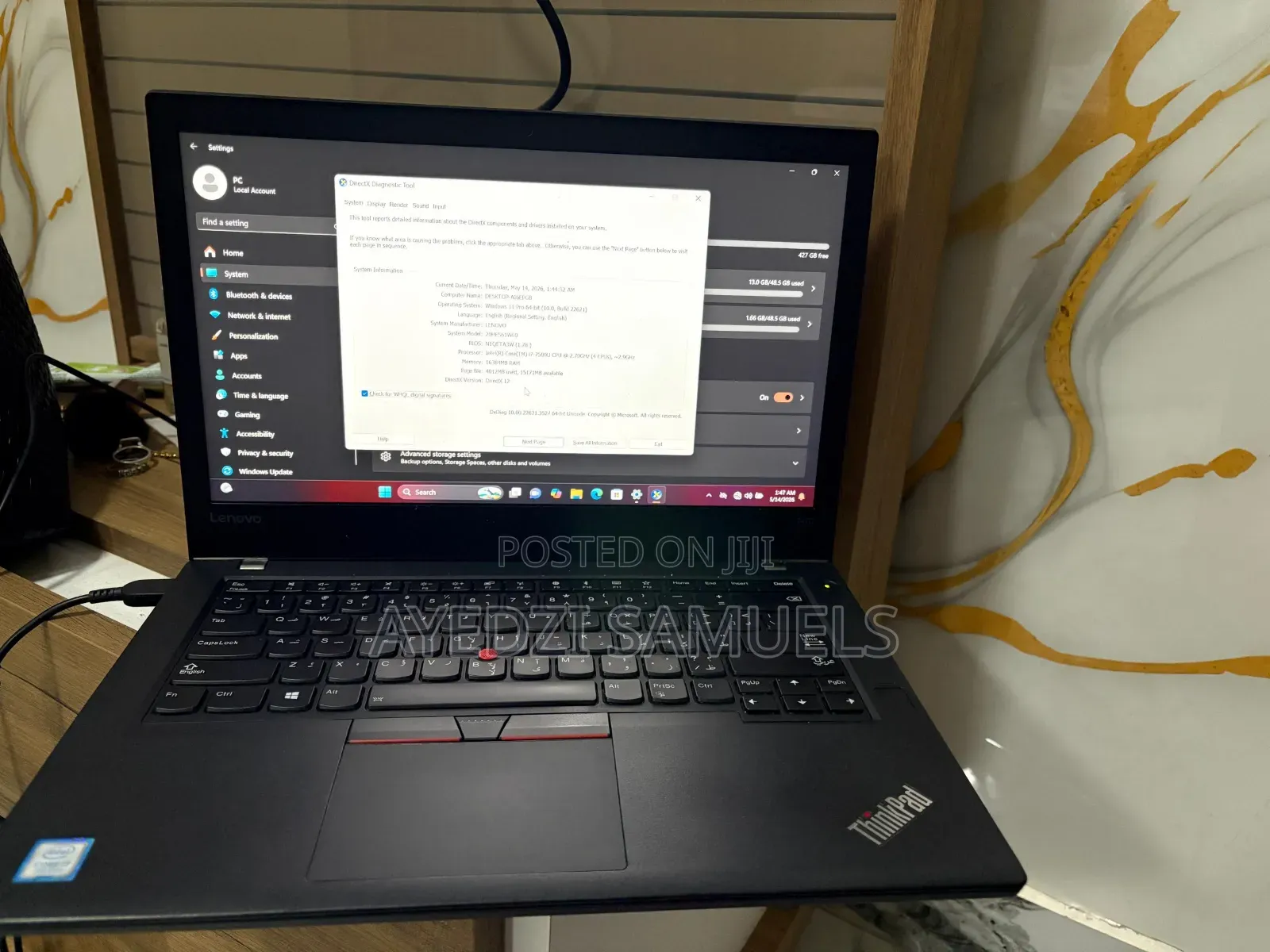 Laptop Lenovo ThinkPad T470 16GB Intel Core i7 HDD 512GB