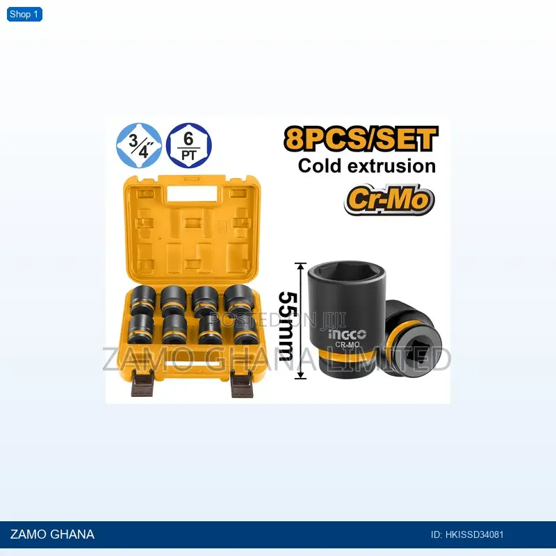 8 PCS 3/4"Dr. Impact Socket - Hkissd34081
