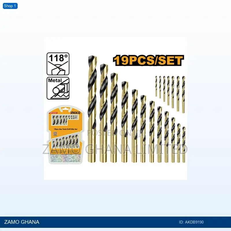 19pcs HSS Twist Drill Bits - Akdb9190