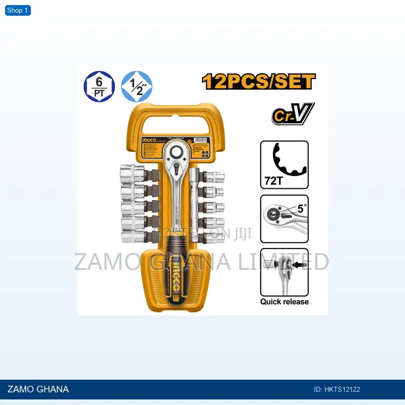 12 PCS 1/2" Socket - Hkts12122