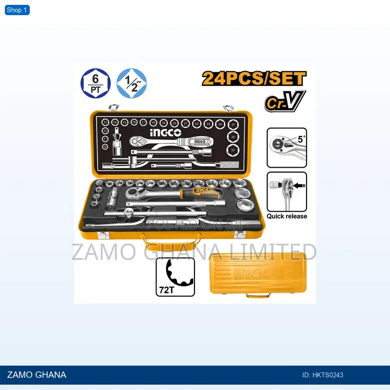 24 PCS 1/2" Socket - Hkts0243