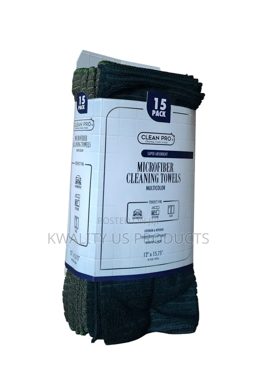 Clean Pro Microfibre Cleaning Towels - 15 Pack.