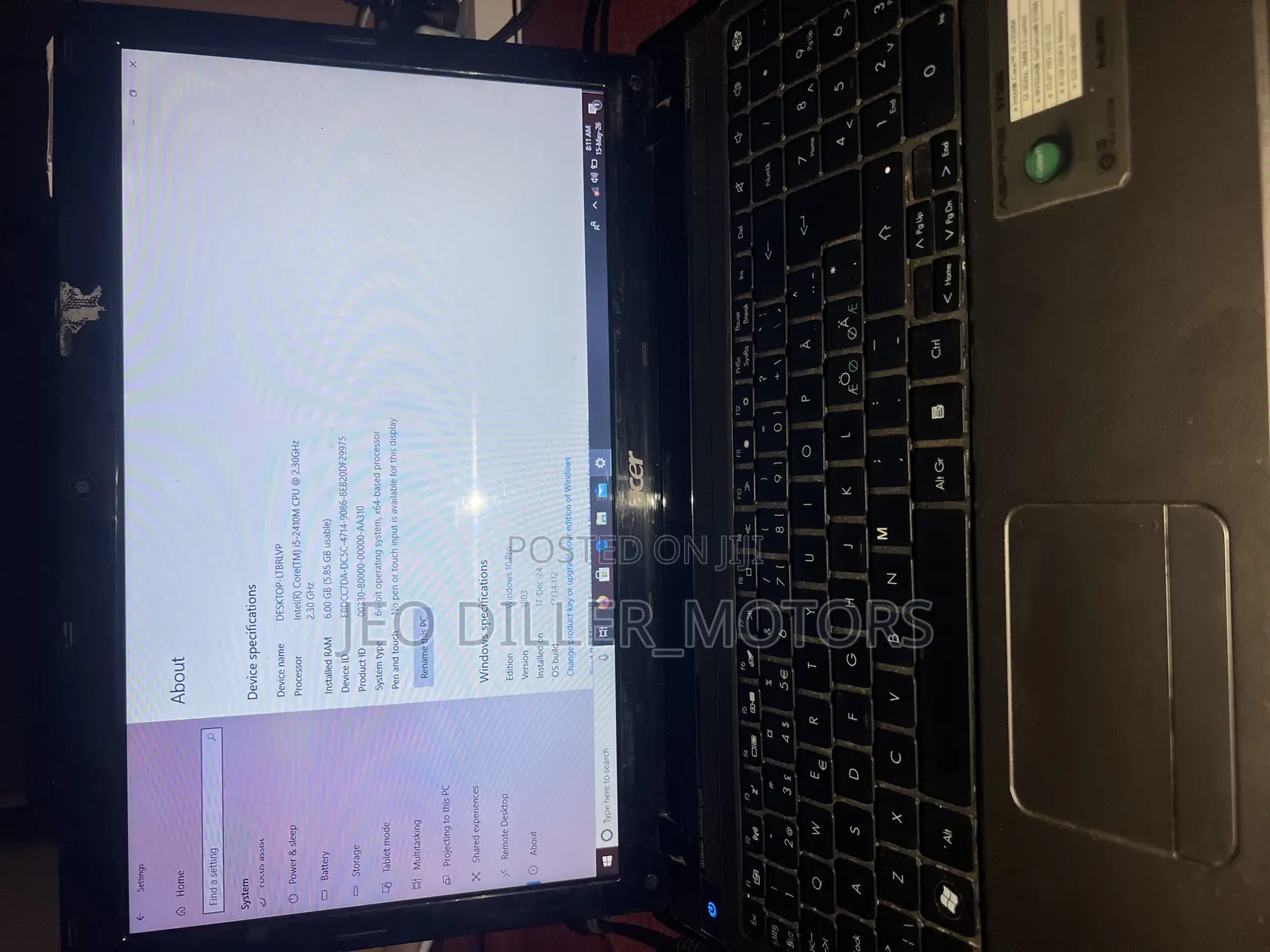 Laptop Acer Aspire 5 6GB Intel Core i5 HDD 500GB
