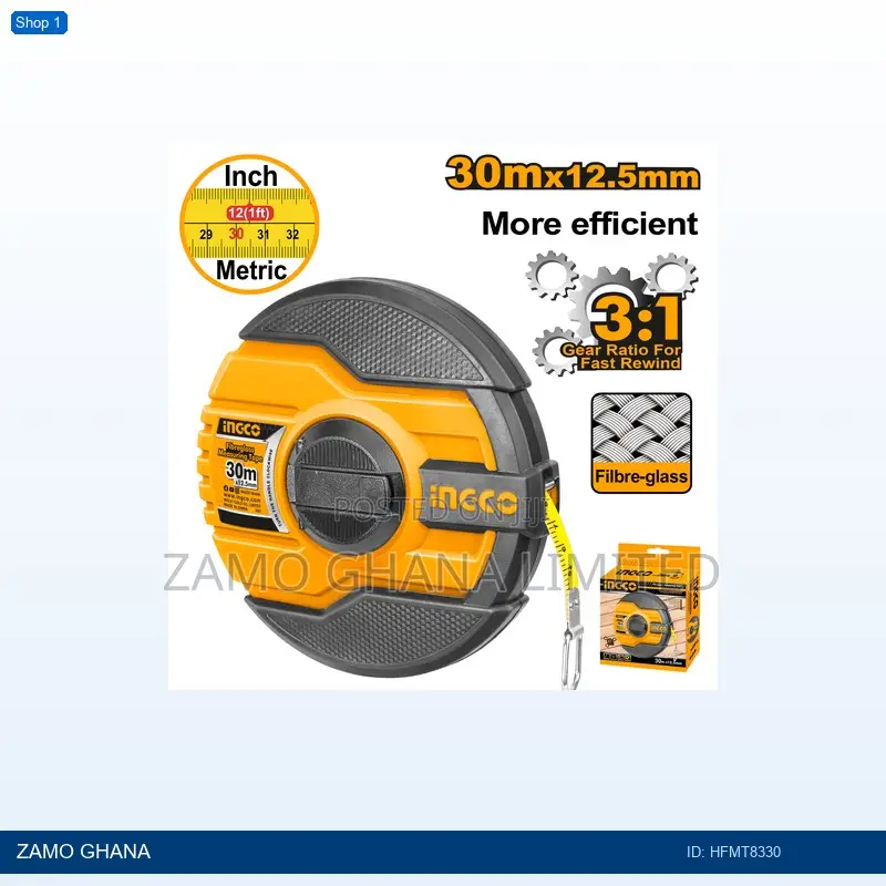 Fibreglass Measuring Tape 30m - Hfmt8330
