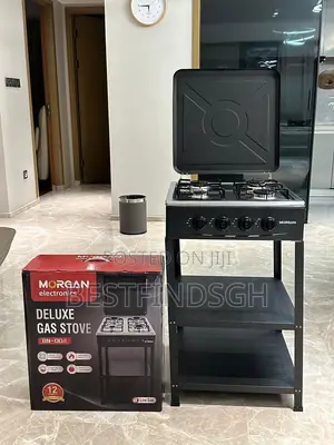 4-Burner Gas Stove With a Stand and Storage Shelves