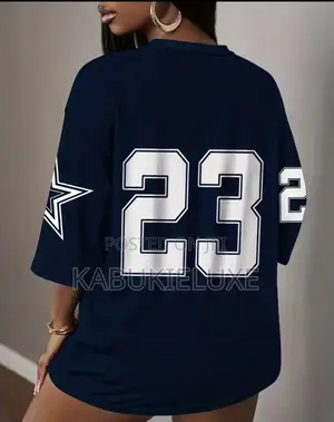 Trendy Navy Blue Mesh Jersey Top