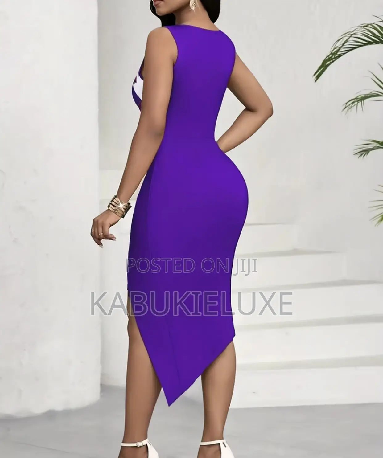 Elegant Purple Floral Midi Dress