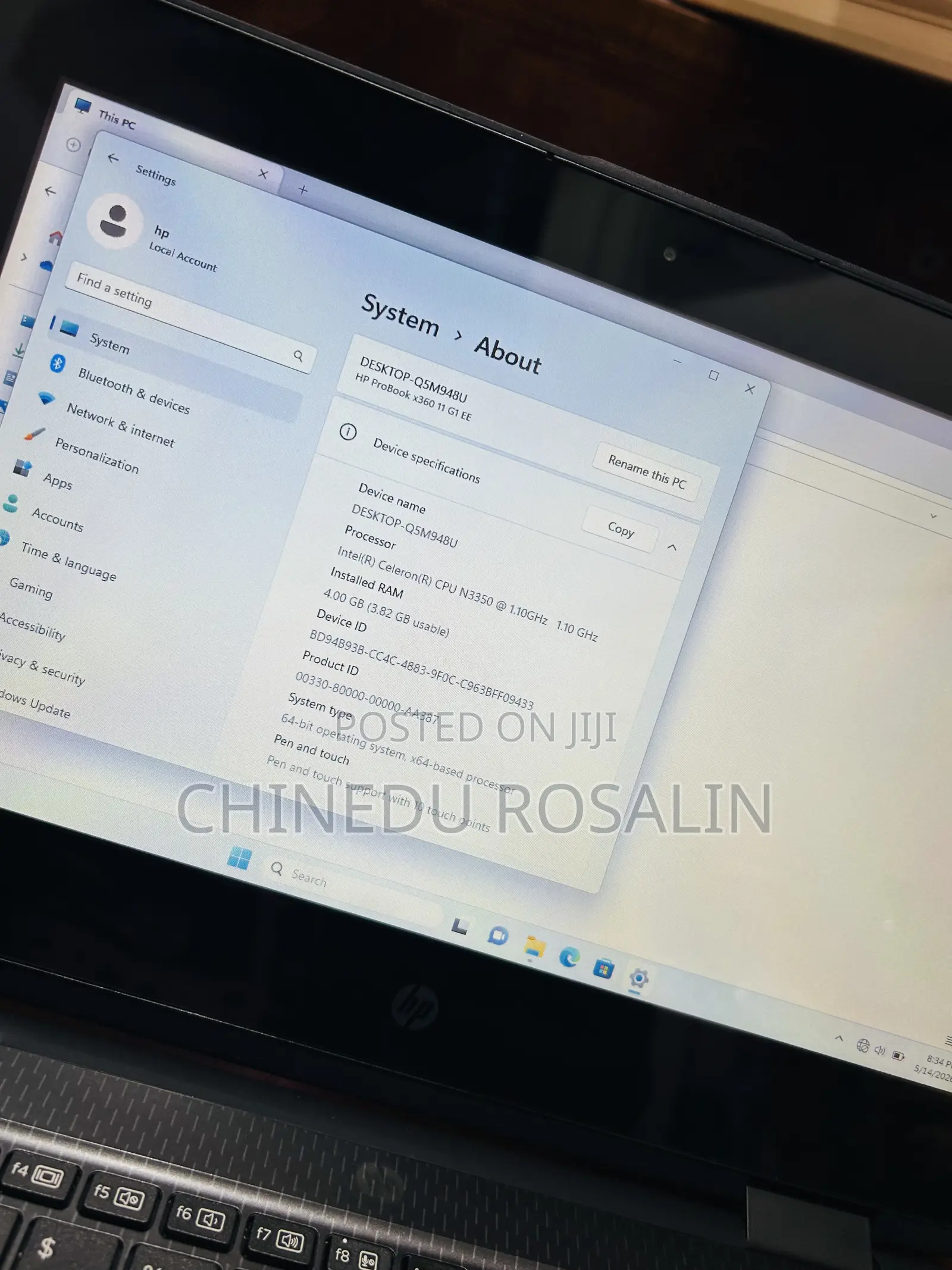 Laptop HP ProBook X360 11 G1 EE 4GB Intel Celeron SSD 128GB