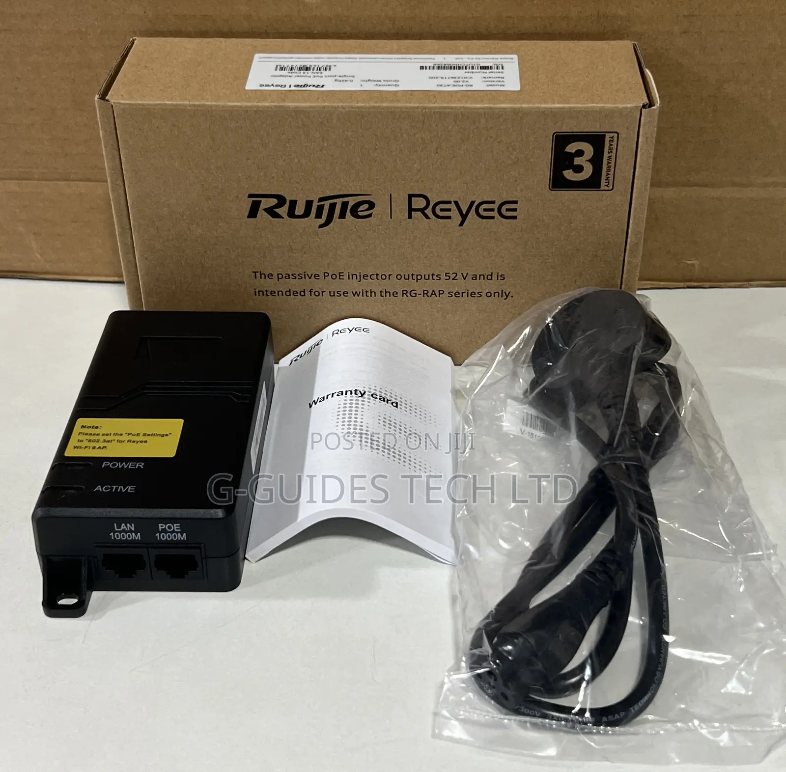 52v Ruijie Poe Adapter, 52v Ruijie Reyee Passive Poe Injector