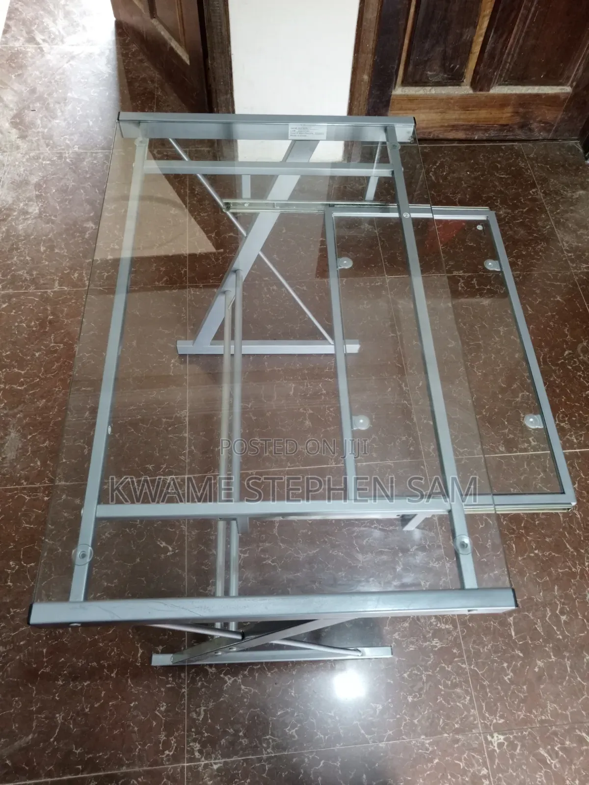 Modern Glass Computer Desk With Sliding Keyboard Tray