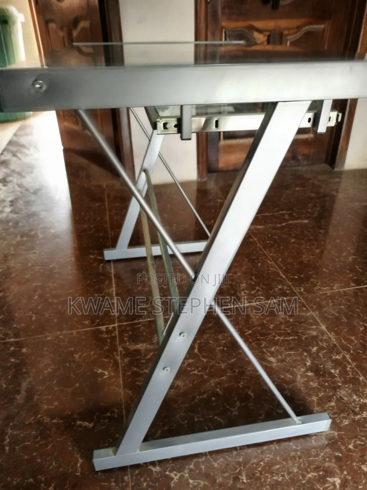Modern Glass Computer Desk With Sliding Keyboard Tray