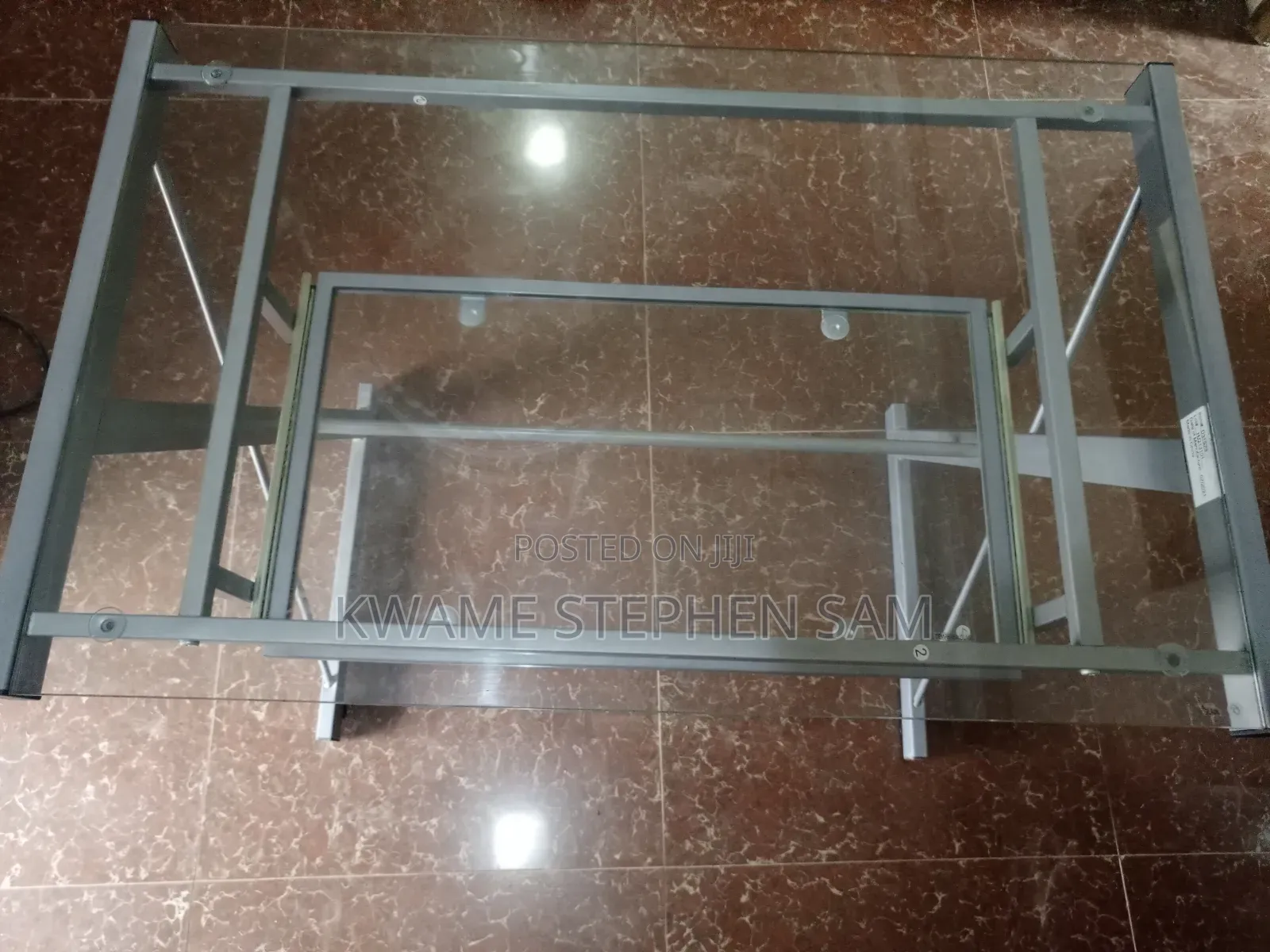 Modern Glass Computer Desk With Sliding Keyboard Tray