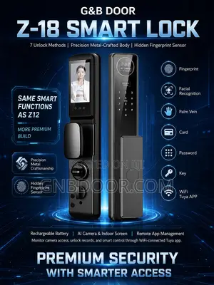 G B Smart Lock With Face Id Fingerprint Tuya App Door Handle