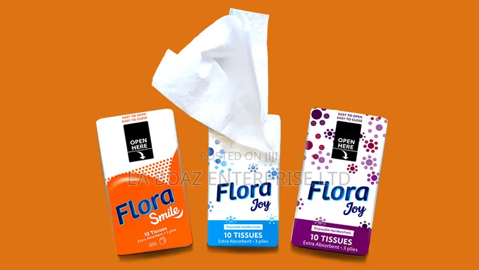 Flora Joy Disposable Pocket Tissues, Traveling Tissue 3 Ply 10pcs