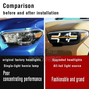 Abs+Led Headlamp for Toyata Tacoma 2016-2023