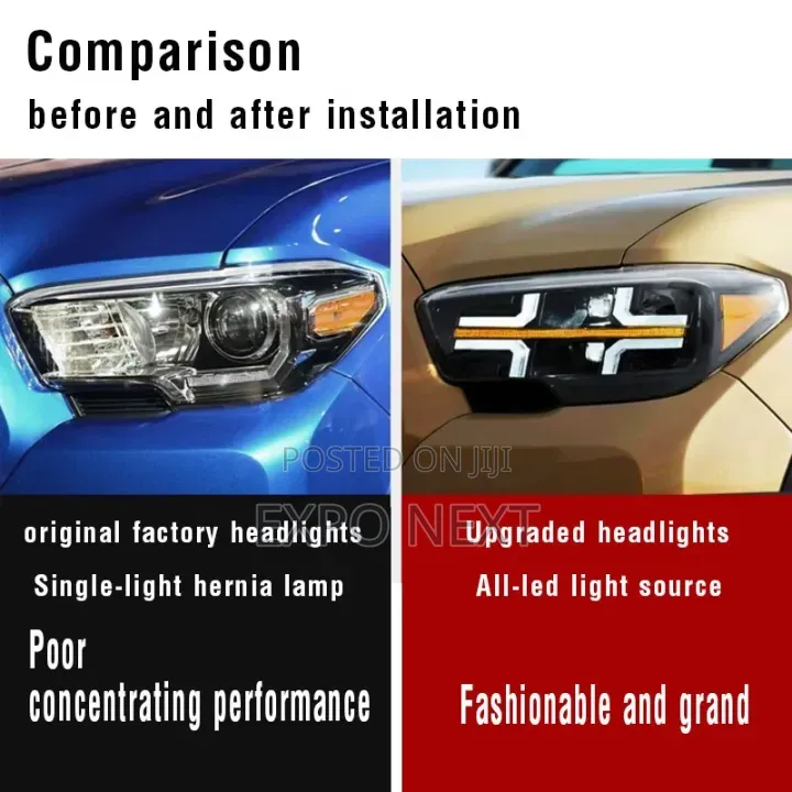 Abs+Led Headlamp for Toyata Tacoma 2016-2023