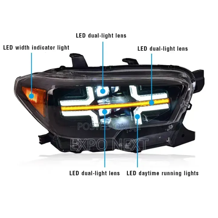 Abs+Led Headlamp for Toyata Tacoma 2016-2023
