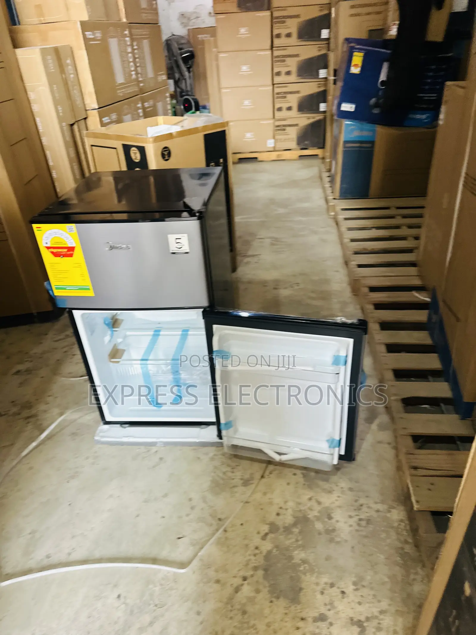 87l Double Door Fridge Table Top Midea Dark Grey