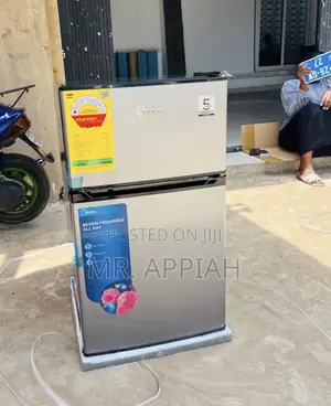 Authentic Midea 87l Double Door Table Top Refrigerator(Gray)