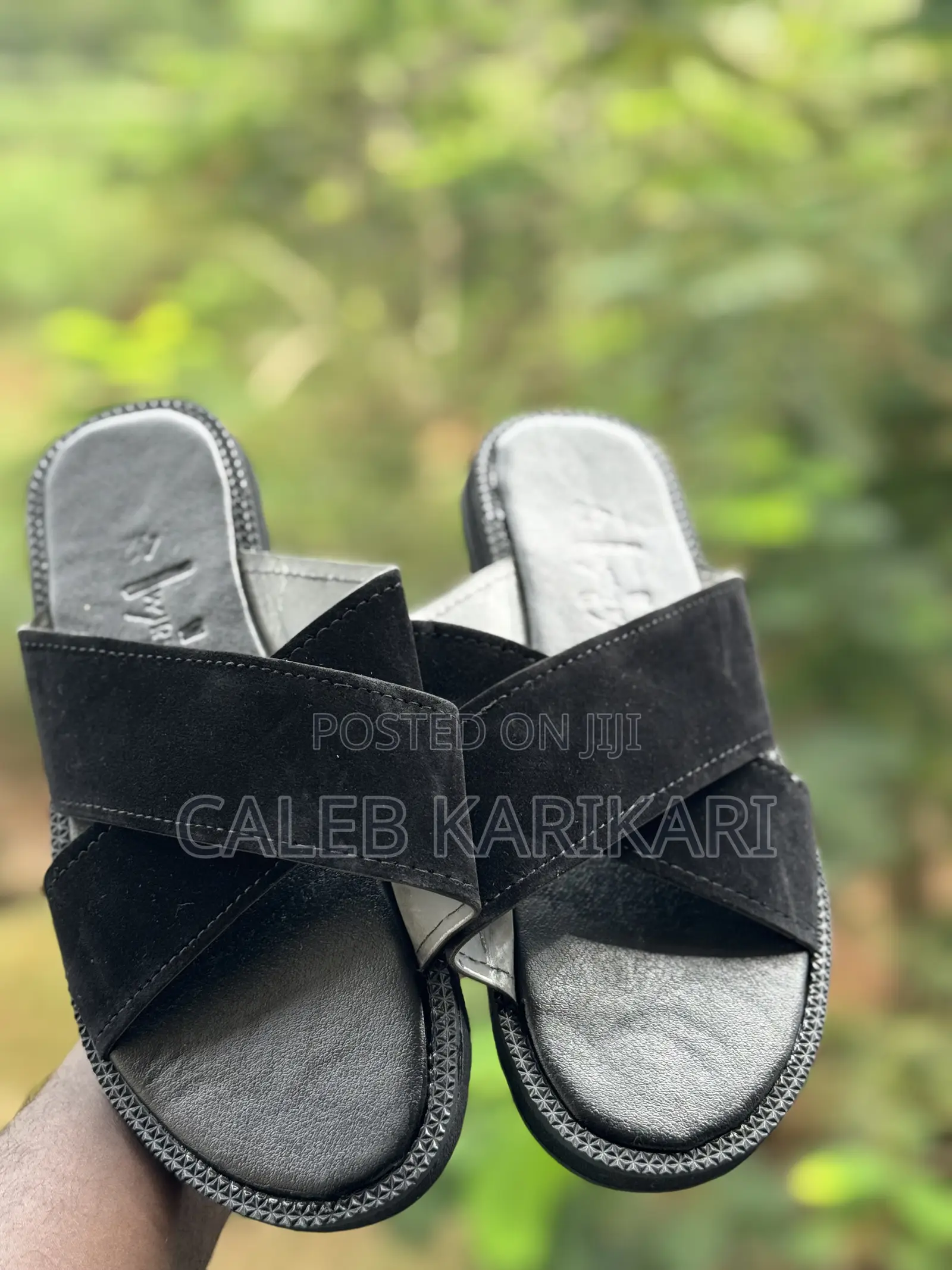 Cross Suede Slippers