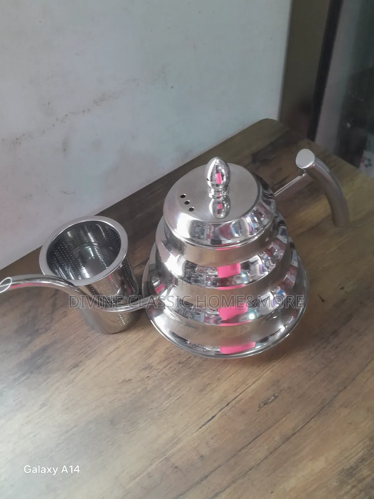 Generic Gooseneck Coffee Kettle 1.2l Stainless Steel With Strainer