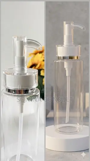 200ml Transparent Cosmetic Packaging Bottle With Silver Pump Head