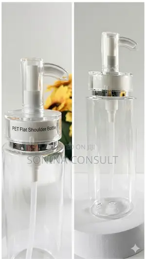 200ml Transparent Cosmetic Packaging Bottle With Silver Pump Head