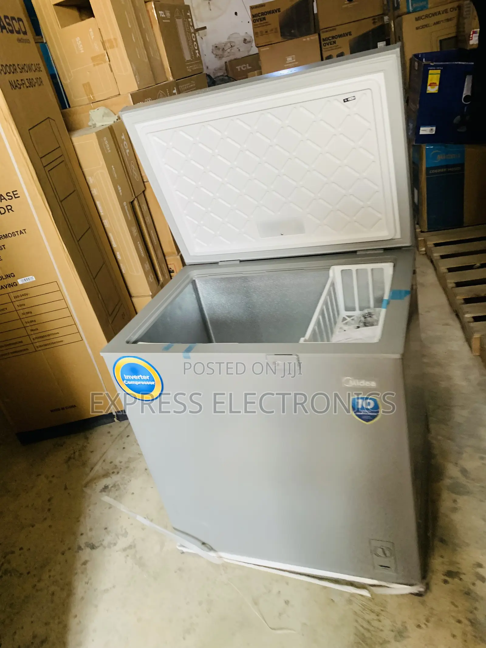 198l Chest Freezer Single Door Midea Grey