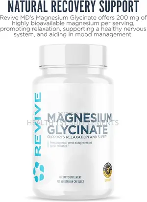 Revive, Magnesium Glycinate 200mg, (100mg Per Capsule) 120 Veg Caps