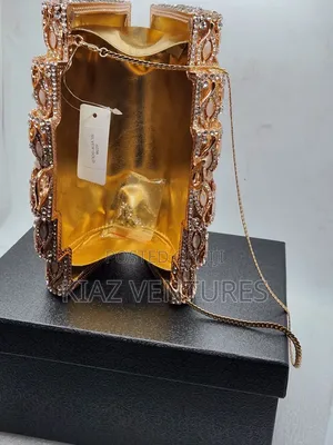 Luxury Gold Crystal Clutch Bag