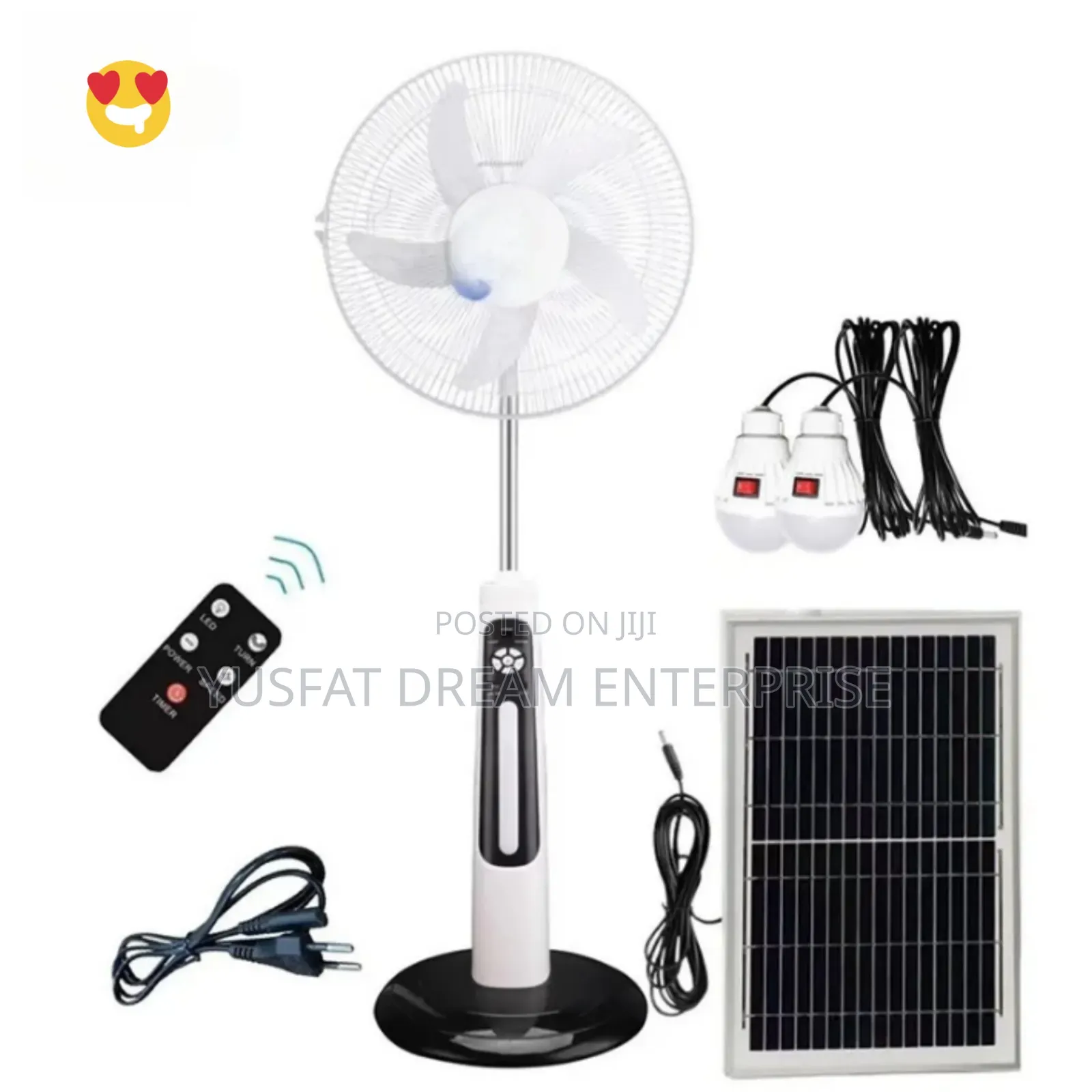 Rechargeable Fan With Solar Panel And Remote
