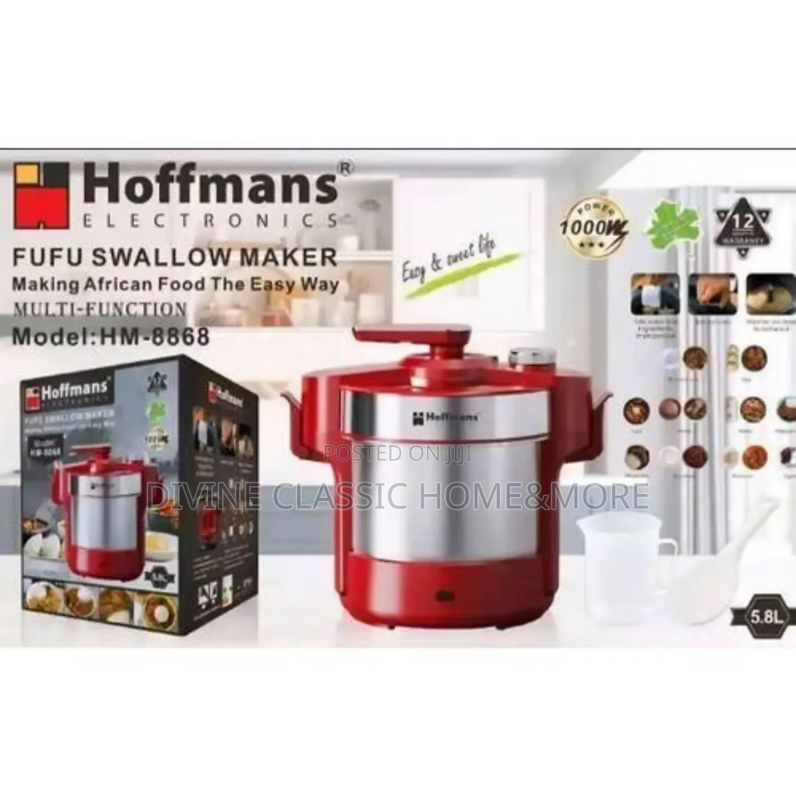 Hoffmans 6lit Swallow/Fufu Maker Machine