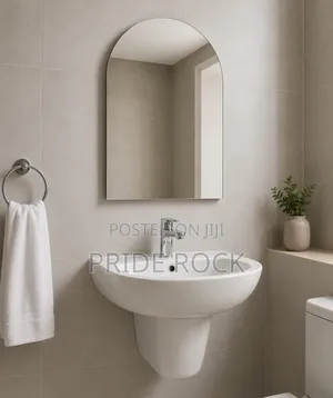 Short Stand Basin With Mixture Tap and Mirror